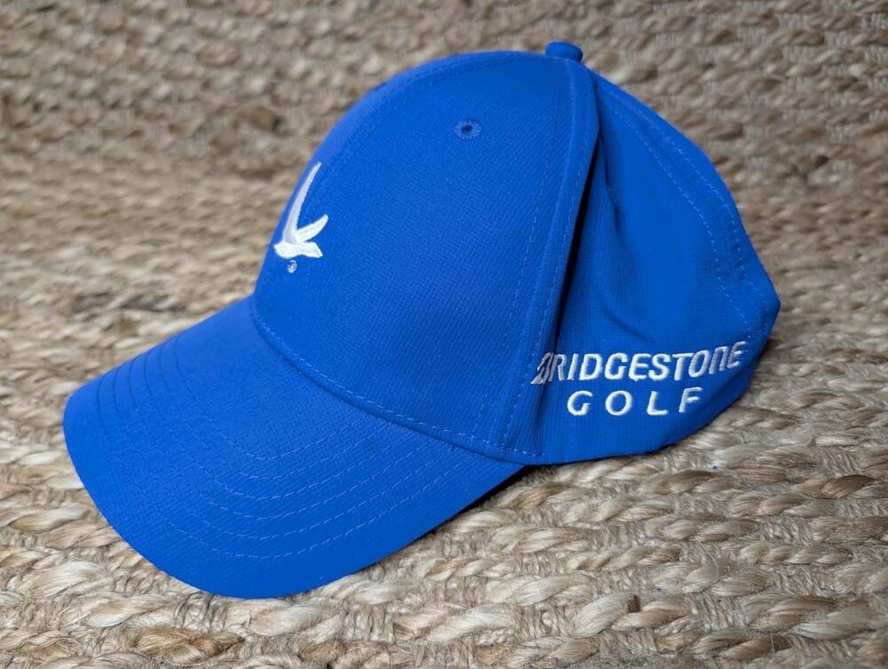 Bridgestone Grey Goose Collection Blue Heavy Embroiderd Golf Hat Cap Adjustable